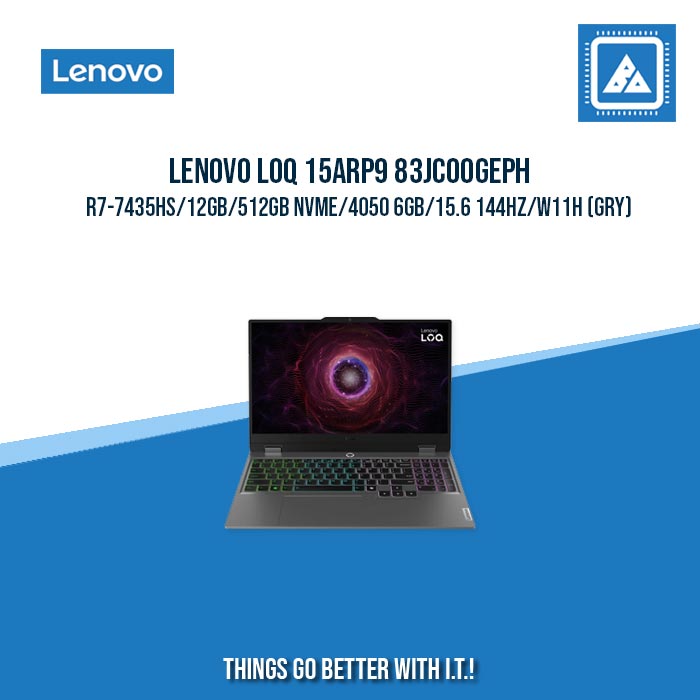 LENOVO LOQ 15ARP9 83JC00GEPH R7-7435HS/12GB/512GB NVME | BEST FOR GAMING LENOVO LOQ 15ARP9 83JC00GEPH R7-7435HS/12GB/512GB NVME | BEST FOR GAMING